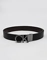 Calvin Klein Solid Black Leather Reversible Belts