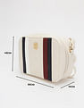 Tommy Hilfiger Striped Beige Pu Sling Bag
