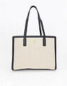 Tommy Hilfiger Self-Design Blue Polyester Tote Bag