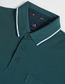 Arrow Tipped Collar Solid Polo Shirt