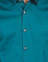 Calvin Klein Men Teal Spread Collar Solid Casual Shirt