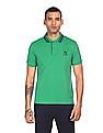 U.S. Polo Assn. Striped Collar Solid Polo Shirt