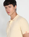 Flying Machine Jacquard Pique Solid Polo Shirt