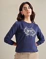 U.S. Polo Assn. Women Metallic Embroidered Logo Sweatshirt
