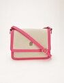Tommy Hilfiger Solid Pink Polyester Sling Bags
