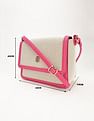 Tommy Hilfiger Solid Pink Polyester Sling Bags