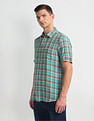 Arrow Sports Linen Blend Check Shirt