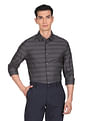 Calvin Klein Jeans Men Black Festive Striped Slim Fit Formal Shirt