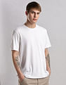 Calvin Klein Jeans Mens White Solid T-Shirts