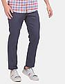 U.S. Polo Assn. Austin Trim Regular Fit Flat Front Printed Cotton Stretch Casual Trousers