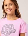 U.S. Polo Assn. Kids Girls Stud Detailed Relaxed Fit T-Shirt