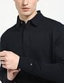 Tommy Hilfiger Mens Blue Textured Polo Shirt
