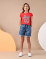 U.S. Polo Assn. Kids Girls Bow Print Regular Fit T-Shirt