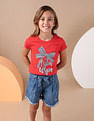 U.S. Polo Assn. Kids Girls Bow Print Regular Fit T-Shirt