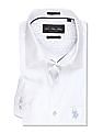 USPA Tailored White Tailored Regular Fit Solid Shirt