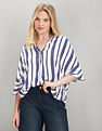 U.S. Polo Assn. Women Extended Sleeve Vertical Stripe Top