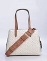 Calvin Klein Printed Beige Pvc Hand Bags