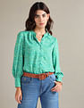 U.S. Polo Assn. Women Mandarin Collar Floral Print Shirt