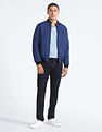 Flying Machine Stand Collar Solid Bomber Jacket
