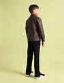 U.S. Polo Assn. Kids Stand Neck Solid Casual Jacket