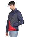 Flying Machine High Neck Colour Block Padded Jacket