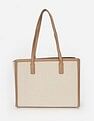 Tommy Hilfiger Solid Brown Polyester Tote Bag