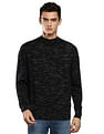 Calvin Klein Men Black Space Dyed Superior Wool Sweater