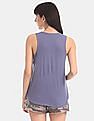 Aeropostale Purple Embroidered Knit Tank Top