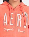 Aeropostale Orange Hooded Zip Up Sweatshirt