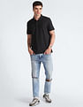 Calvin Klein Geometric Print Knitted Polo Shirt