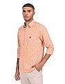 U.S. Polo Assn. Rounded Cuff Printed Casual Shirt