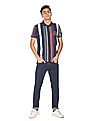 U.S. Polo Assn. Denim Co. Ribbed Collar Striped Polo Shirt