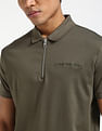 Calvin Klein Regular Half Zip Cotton Polo Shirt