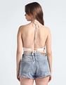 Calvin Klein Jeans Wrap Strappy Crinkle Bra Top