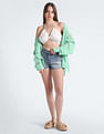 Calvin Klein Jeans Wrap Strappy Crinkle Bra Top