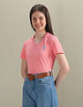 U.S. Polo Assn. Women Open Placket Solid Polo Shirt
