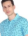 AD by Arvind Cotton Floral Print Polo Shirt