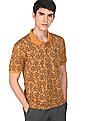 Flying Machine Floral Print Cotton Polo Shirt