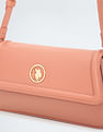 U.S. Polo Assn. Women Flap Closure Solid Baguette bag