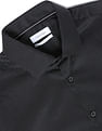 Calvin Klein Men Black Geometric Pattern Slim Fit Pure Cotton Formal Shirt
