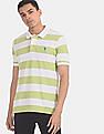 U.S. Polo Assn. Green And Off-White Stripe Pique Polo Shirt