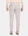 Tommy Hilfiger Men Grey Slim Fit Linen Cotton Casual Trousers