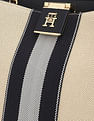 Tommy Hilfiger Striped Black PU Hand Bag