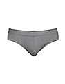 Calvin Klein Underwear Men Grey Branded Waist Solid Hip Briefs