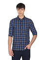 Flying Machine Spread Collar Tartan Check Twill Shirt