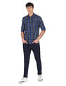 Flying Machine Spread Collar Tartan Check Twill Shirt