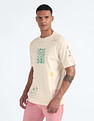 Flying Machine Abstract Print Oversized T-Shirt