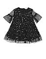 U.S. Polo Assn. Kids Bell Sleeve Printed Tiered Dress