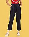 Flying Machine Women Pure Cotton Drawstring Waist Jogger Jeans