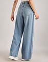 Calvin Klein Light-Wash Wide Leg-Fit High Rise Jeans